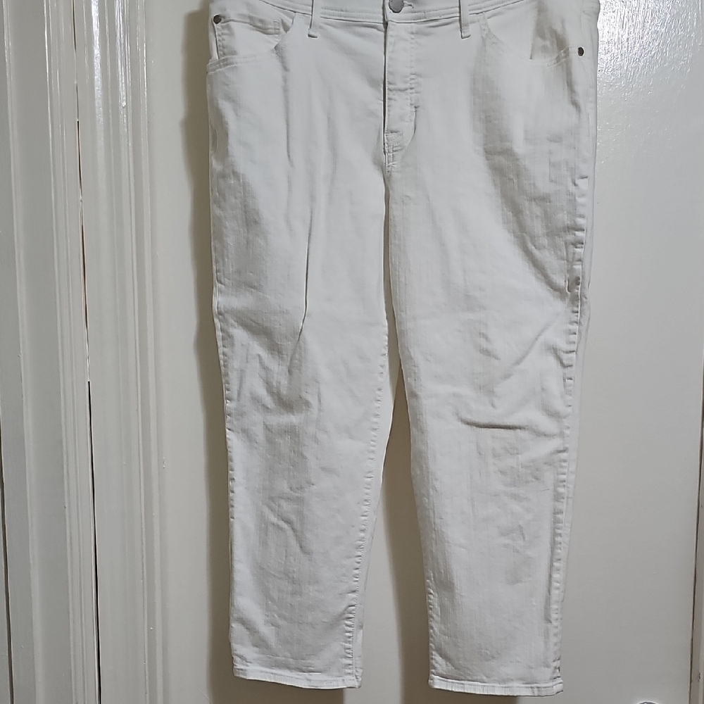 White Straight-Leg Jeans